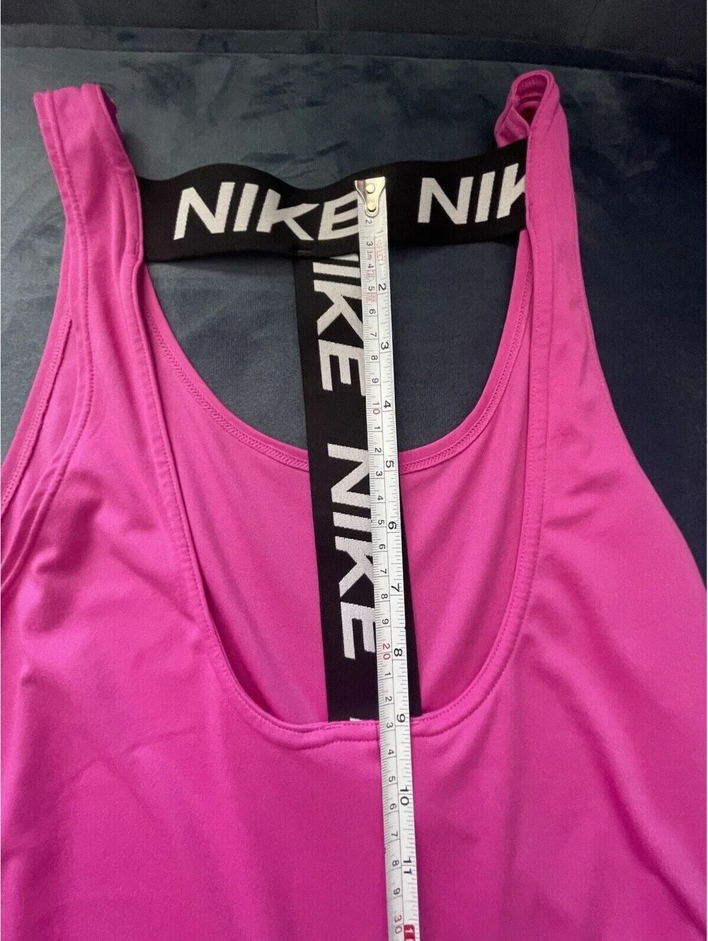 NIKE Tank Top Womens M Pink T Strap Racerback Logo Dri-Fit Athletic Running